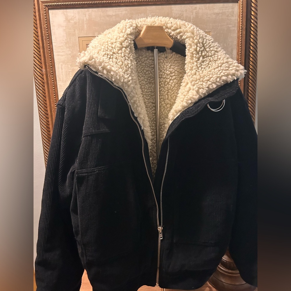BDG black corduroy Sherpa  lined women jacket
Never worn
Brand new